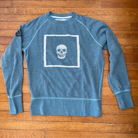 Sport of Kings Sweatshirt Men’s Sm Blue Crew Pullover Skull Crewneck Made in USA - Picture 2 of 9
